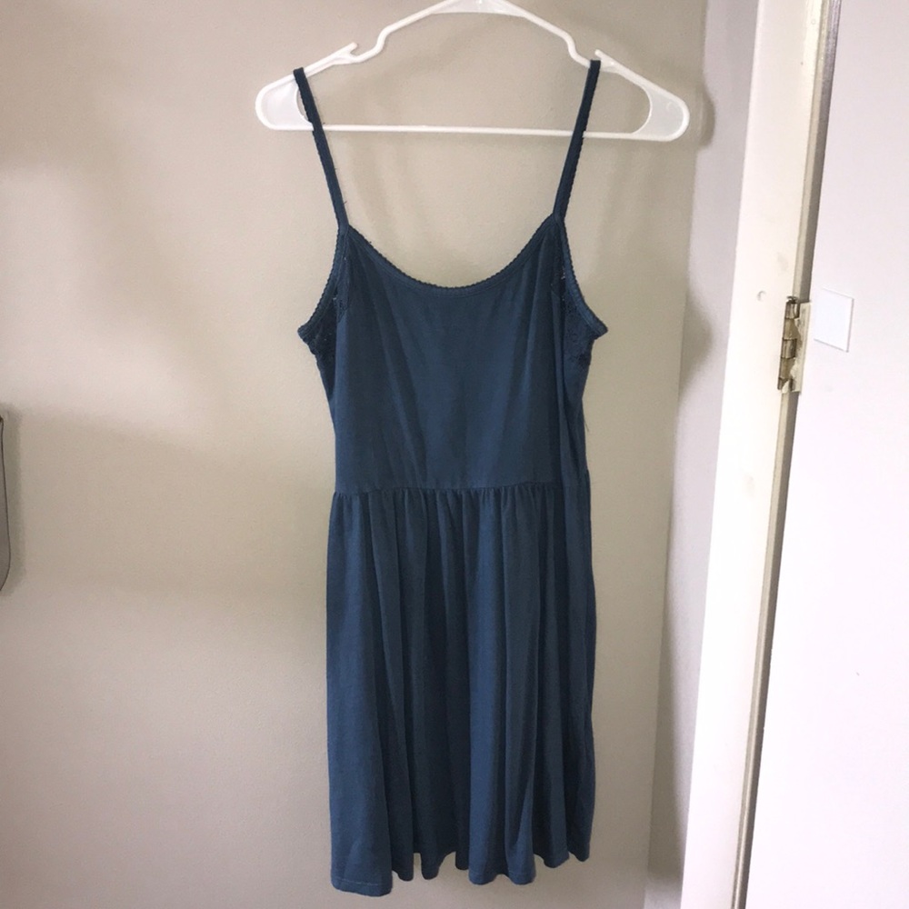 spaghetti strap dress with lace detailing